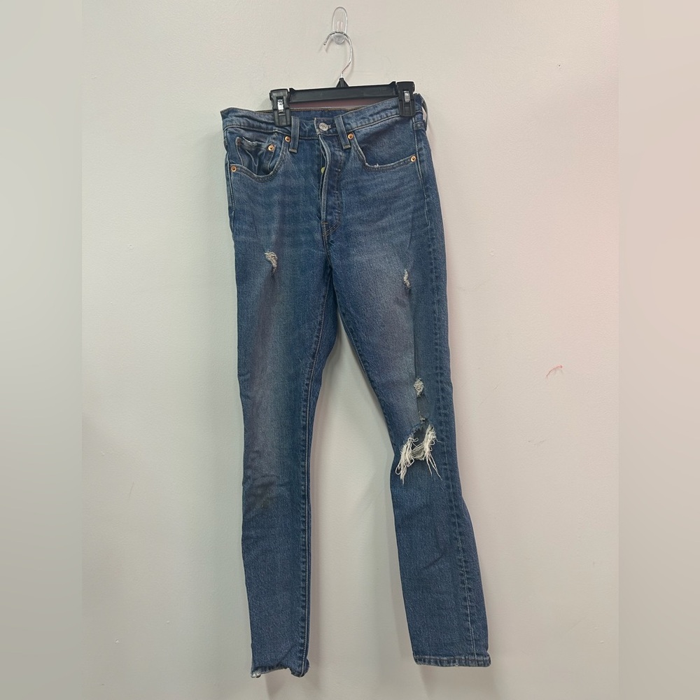Levi's 501 Women's Skinny Blue Distressed Jeans Sz S